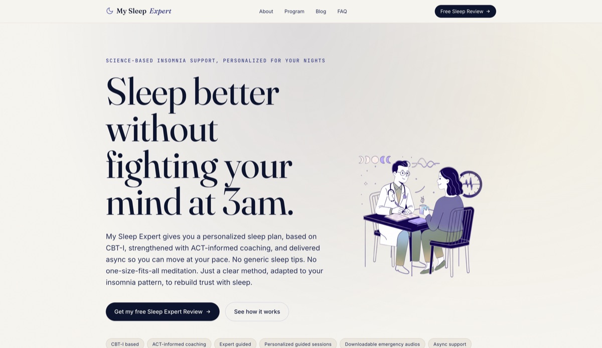 Captura del proyecto My Sleep Expert